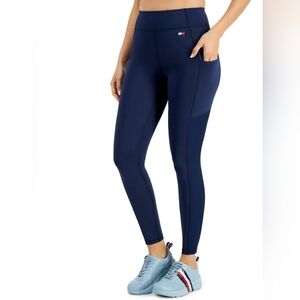 Tommy  Deep Navy High-Waist Leggings with Side Pocket Sz Xs